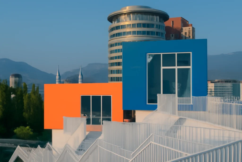 Modern hillside home with panoramic views